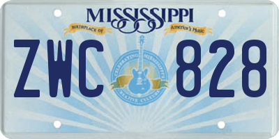 MS license plate ZWC828