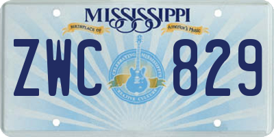 MS license plate ZWC829
