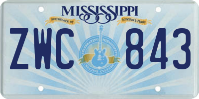 MS license plate ZWC843