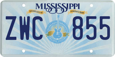 MS license plate ZWC855