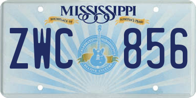 MS license plate ZWC856