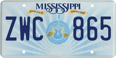 MS license plate ZWC865