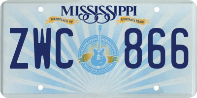 MS license plate ZWC866