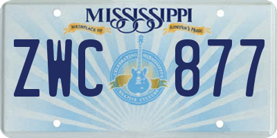 MS license plate ZWC877