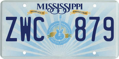 MS license plate ZWC879