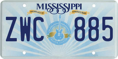 MS license plate ZWC885