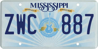 MS license plate ZWC887