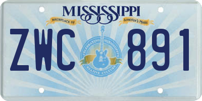 MS license plate ZWC891