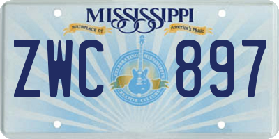 MS license plate ZWC897