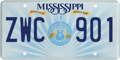 MS license plate ZWC901