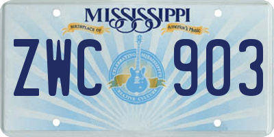 MS license plate ZWC903