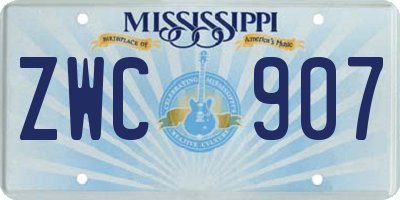 MS license plate ZWC907