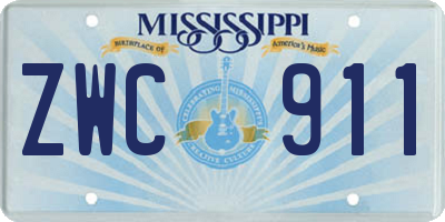 MS license plate ZWC911