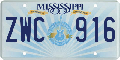 MS license plate ZWC916