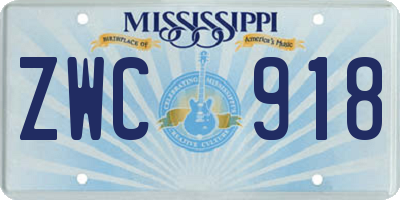 MS license plate ZWC918