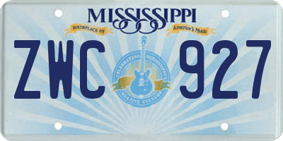 MS license plate ZWC927