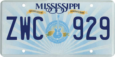 MS license plate ZWC929