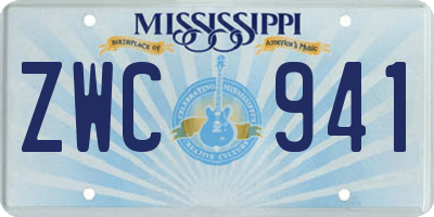 MS license plate ZWC941