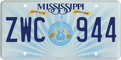 MS license plate ZWC944