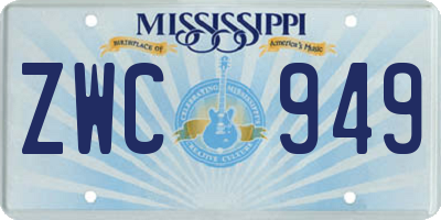 MS license plate ZWC949