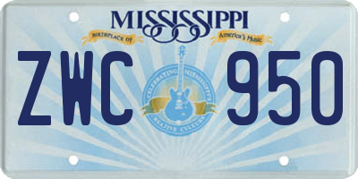 MS license plate ZWC950