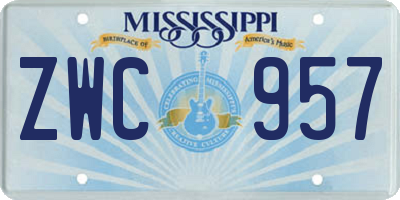MS license plate ZWC957