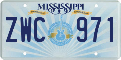 MS license plate ZWC971