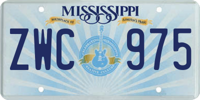 MS license plate ZWC975