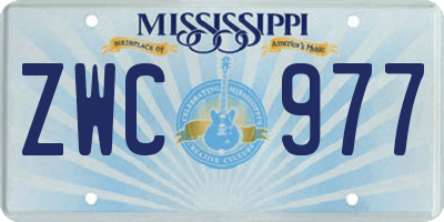 MS license plate ZWC977