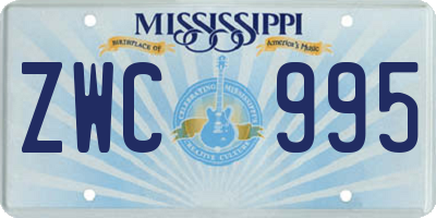 MS license plate ZWC995