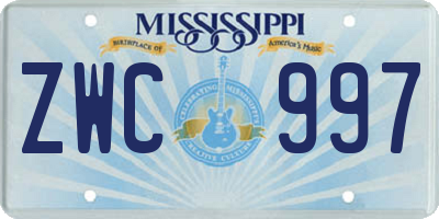 MS license plate ZWC997