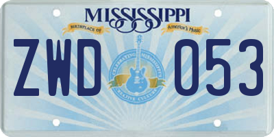 MS license plate ZWD053