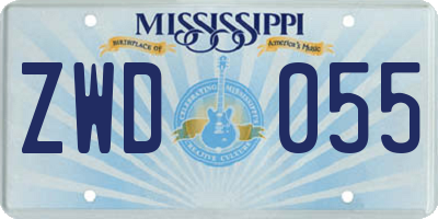 MS license plate ZWD055