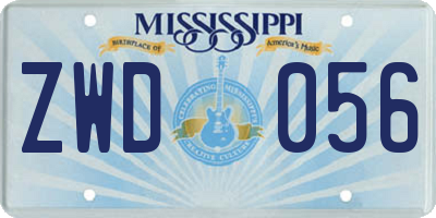 MS license plate ZWD056