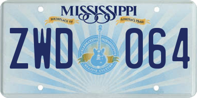 MS license plate ZWD064