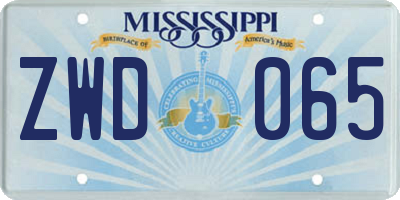 MS license plate ZWD065