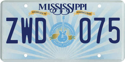 MS license plate ZWD075