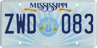 MS license plate ZWD083