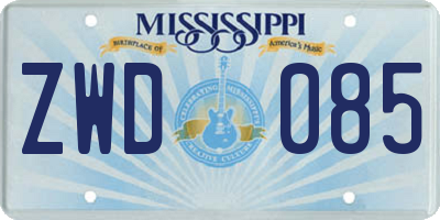 MS license plate ZWD085