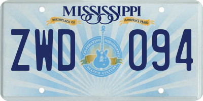 MS license plate ZWD094