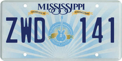 MS license plate ZWD141