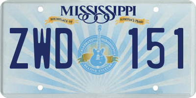 MS license plate ZWD151