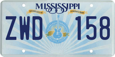 MS license plate ZWD158