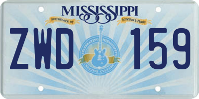 MS license plate ZWD159
