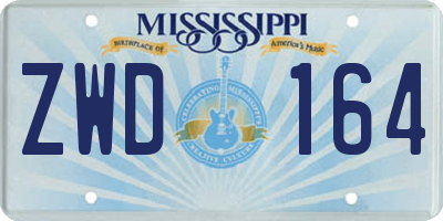 MS license plate ZWD164