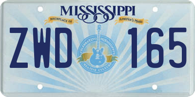 MS license plate ZWD165