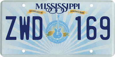 MS license plate ZWD169