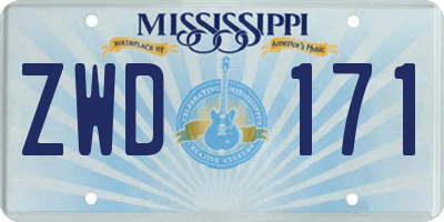 MS license plate ZWD171