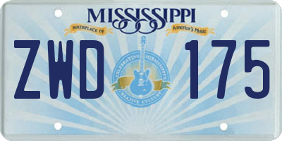 MS license plate ZWD175