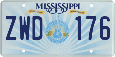 MS license plate ZWD176